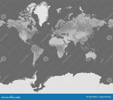 Mercator Projection Black And White