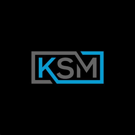 KSM letter logo design on BLACK background. KSM creative initials ...