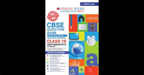 Oswaal Cbse Class 10 Mathematics Standard Question Bank For 2024 Board Exams Old Edition