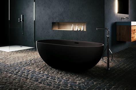 Freistehende Badewanne Schwarz Matt One Bath