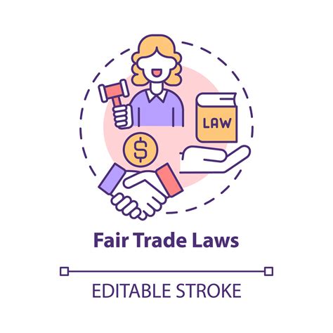 Fair trade laws concept icon. Online entrepreneurship risk abstract