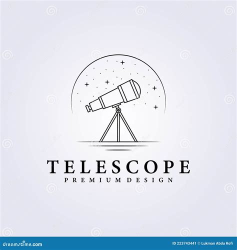 Line Art Telescope Simple Logo Vector Astronomy Illustration Design