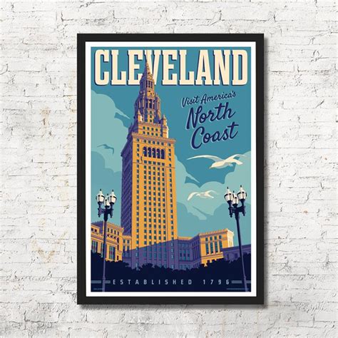 Cleveland Poster Cleveland Wall Art Cleveland Art Print - Etsy