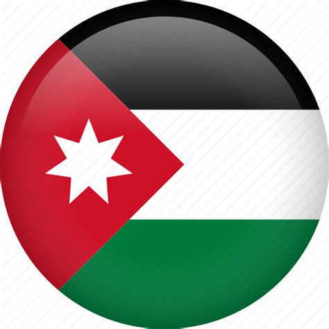 Circle Country Flag Jordan National Icon