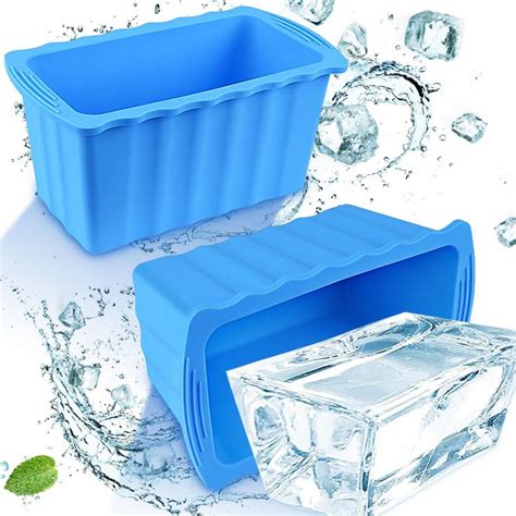 Extra Large Ice Block Mold, 2Pack 12LB Giant Ice Cubes Maker Molds Ice ...