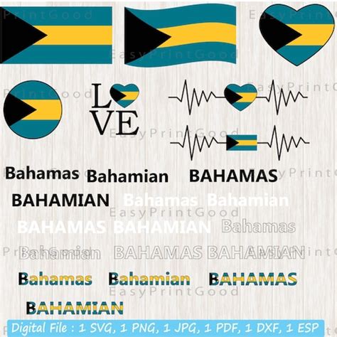 Bahamas Flag Svg Bundle Bahamian National Flag Bahamas Etsy