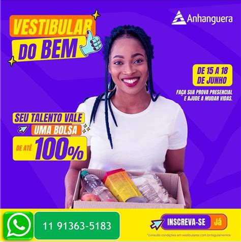 Oportunidade Vestibular Do BEM Na Anhanguera Bolsa 100