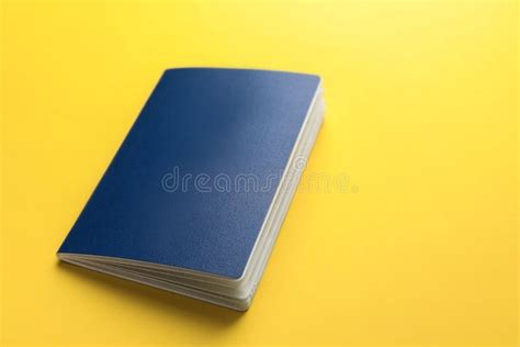 Blank Blue Passports On Wooden Table Flat Lay Stock Image Image Of