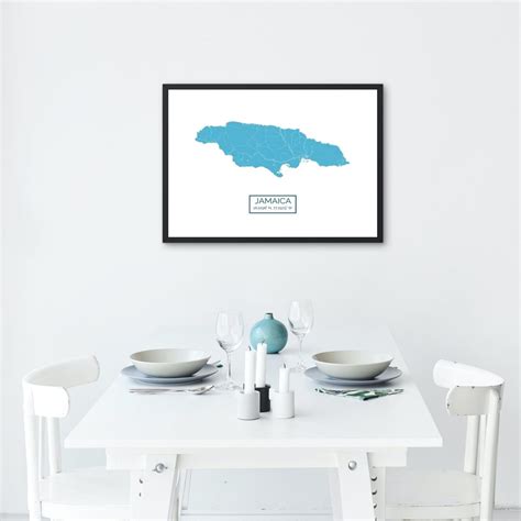 Jamaica Road Map Print Jamaica Road Map Art Posterjamaica Blue & White ...