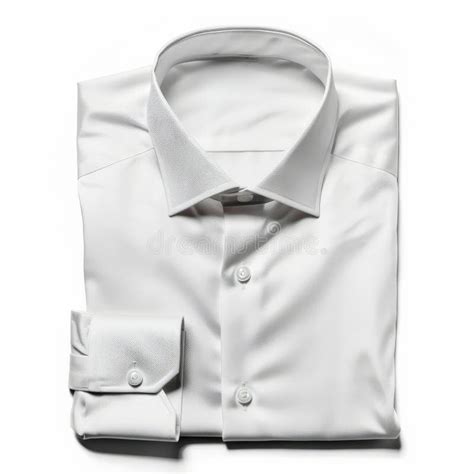 A Formal White Dress Shirt with a Slim Fit and Pointed Collar, Isolated on White Background ...