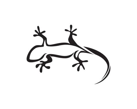 Silhouette Of A Gecko Tattoo Illustrations, Royalty-Free Vector ...