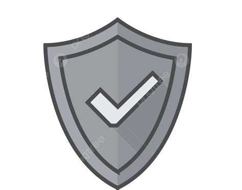 Flat Grayscale Icon Shield Check Gray Guard Emblem Vector Gray Guard