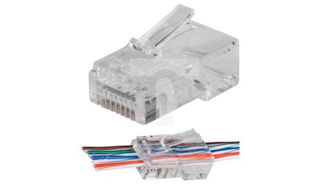 Wtyk Modularny RJ45 8P8C Kat 6 Nieekranowany UTP Drut Przelotowy NEKU