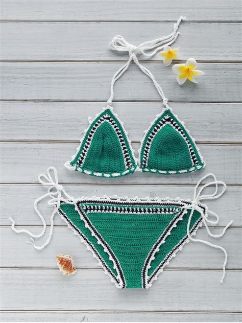 18 OFF 2021 Stylish Crocheted String Bikini Set In MINT GREEN ZAFUL