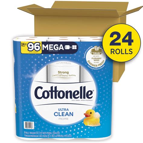 Cottonelle Ultra Cleancare Strong Toilet Paper 24 Mega Rolls 312