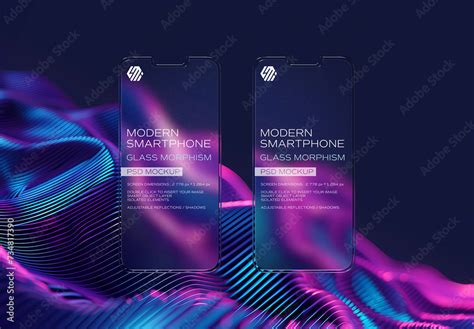 Transparent Frosted Glass Mobile Phone Mockup Generative Ai Background