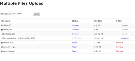 Multiple Files Upload With Progress Bar Using Ajax And Jquery In Php