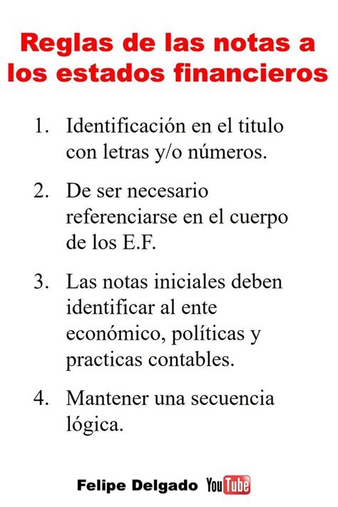 Notas A Los Estados Financieros Artofit