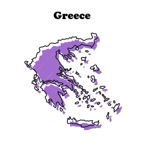 Premium Vector | Stylized simple red outline map of greece