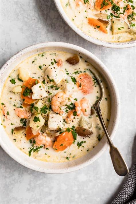 Healthy Seafood Chowder Kim S Cravings