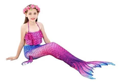 Kit De Cola De Sirena Con Bikini Monoaleta For Ni Os Meses Sin Inter S