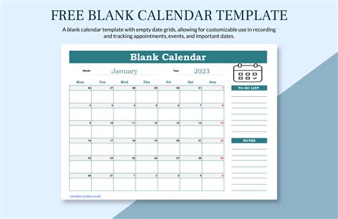 Free Blank Calendar Template - Word, Google Docs, Excel, Google Sheets, Apple Pages | Template.net