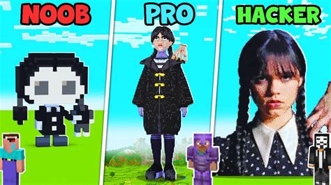 Minecraft Statue Wednesday Addams Statue House Build Challenge Noob