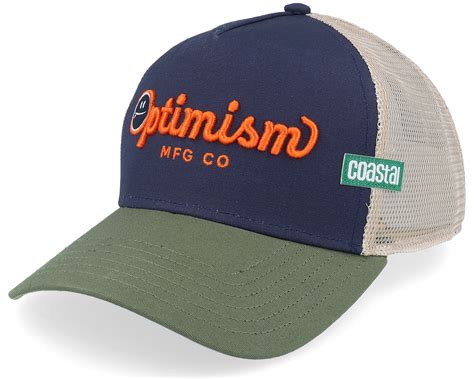 Hft Optimism Co Off White/Navy/Green A-Frame Trucker | Hatstoreworld.com