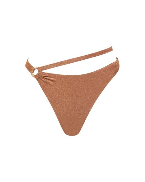 Nude Asymmetrical Thong Low Rise Bikini Bottom XS Vivien Vance