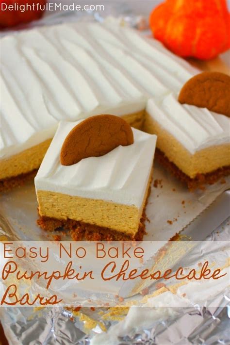 No Bake Pumpkin Cheesecake Bars Best Pumpkin Cheesecake Bars