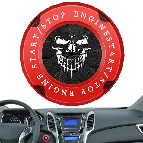 Buy Car Start Button Cover Skull Pattern Alloy Rotary Engine Start Stop