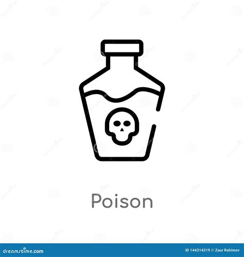 Outline Poison Vector Icon Isolated Black Simple Line Element