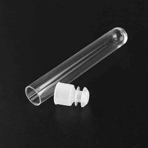 100Pcs Clear Plastic Test Tubes With White Screw Caps Sample Containers