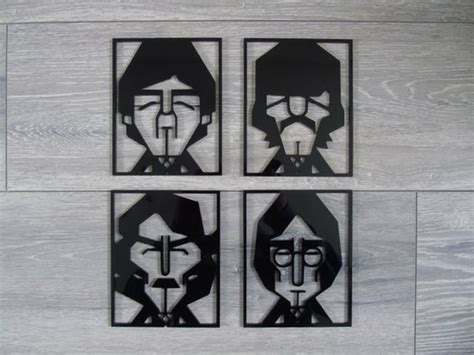 The Beatles Wall Art Silhouette Laser Cut Gloss Black Acrylic - Etsy