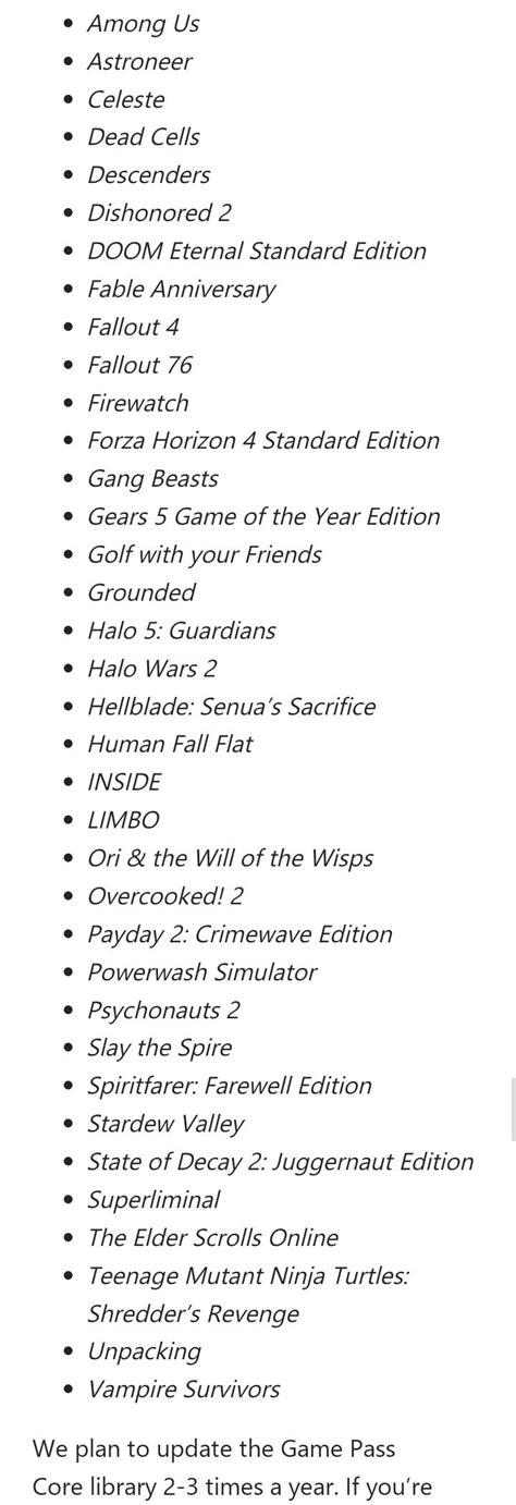 Game Pass Core Full 36 Launch Games R Xboxgamepass