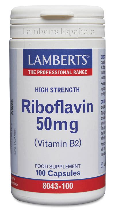 Riboflavina o Vitamina B2 50 mg 100 Cápsulas Naturzonia