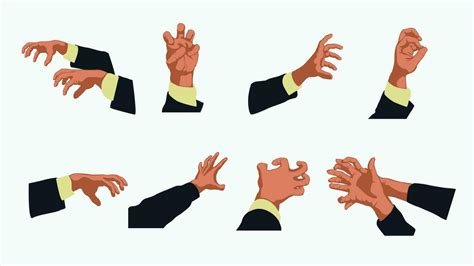 hands set isolated 31963706 Vector Art at Vecteezy