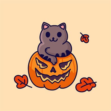 Premium Vector Hand Drawn Halloween Cat