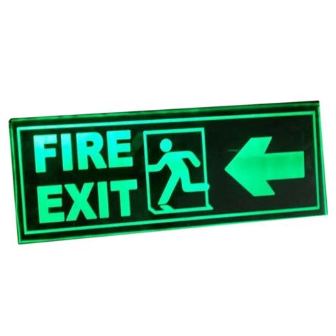 Graphics Green LED Fire Exit Sign Board, Power Consumption: 3W, Shape: Rectangle at ₹ 1500 in ...