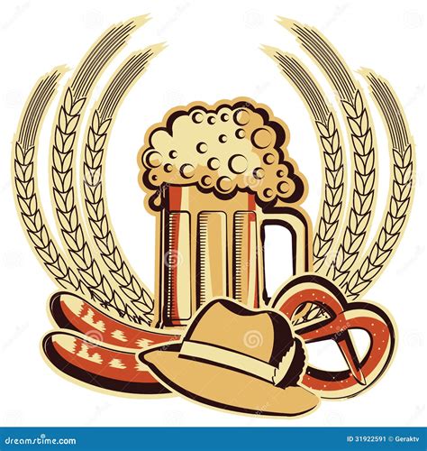 Beer Oktoberfest Line Logo Badge Cartoon Vector | CartoonDealer.com #59771315