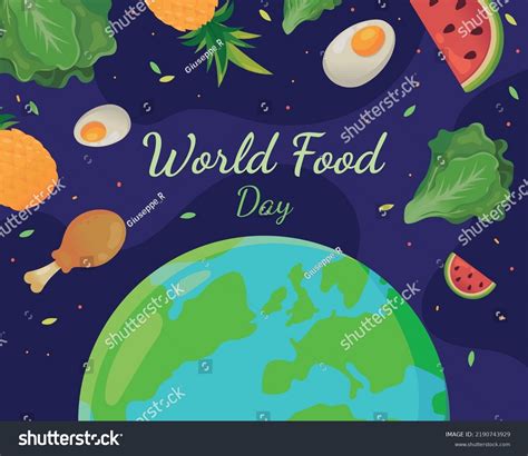 World Food Day Celebration Poster Flat Stock Vector Royalty Free