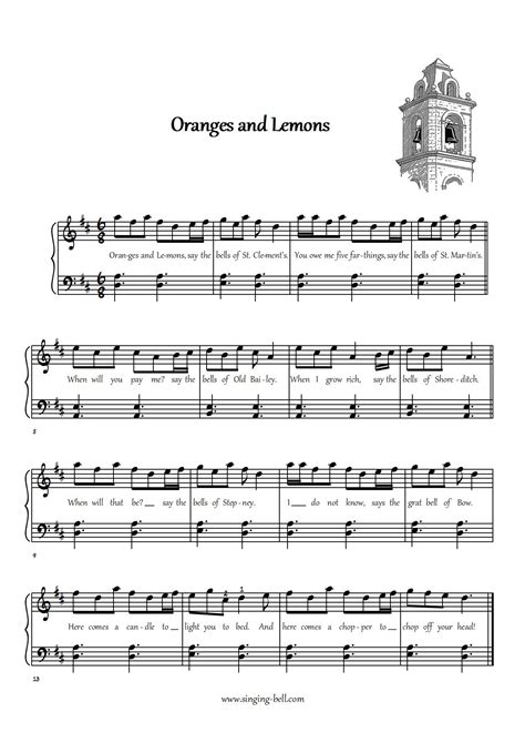 Oranges And Lemons Piano Tutorial Chords Sheet Music