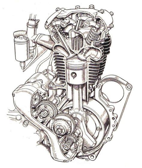 Image Result For Motorcycle Engine Art Sketch Motor