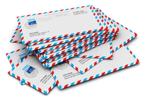 Stack Of Paper Airmail Letters Stock Illustration Illustration Of