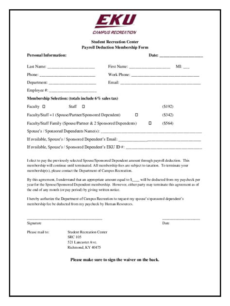 Fillable Online Employee S Payroll Deduction Form Fax Email Print