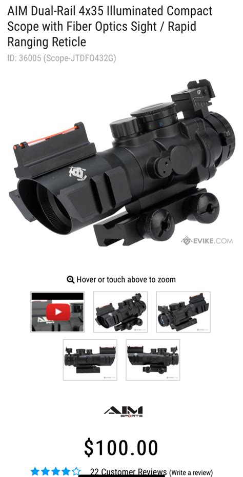 Sold Aim Evike Illuminated X Scope Hopup Airsoft