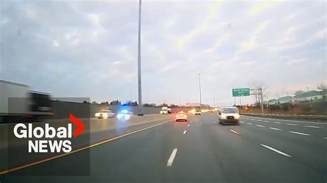 New Dashcam Video Shows Wrong Way Police Chase On Highway 401 That