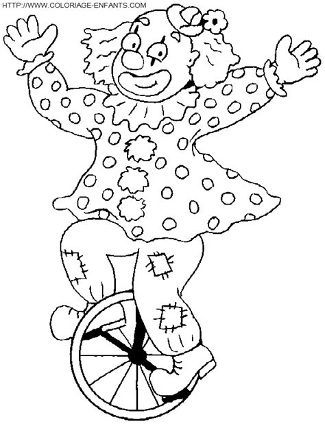 Coloriage Cirque Clown Sur Une Roue D J Fois Imprim S