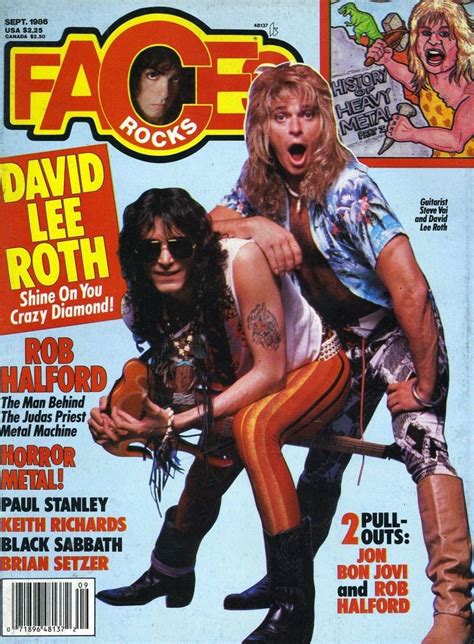 David Lee Roth Steve Vai On Faces Rocks September 1986 David Lee