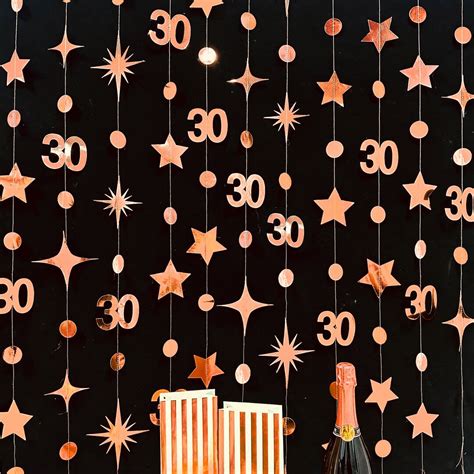 30th Birthday Party Decoration 30th Birthday Rose Gold Garland 30th Party Decorations 30th